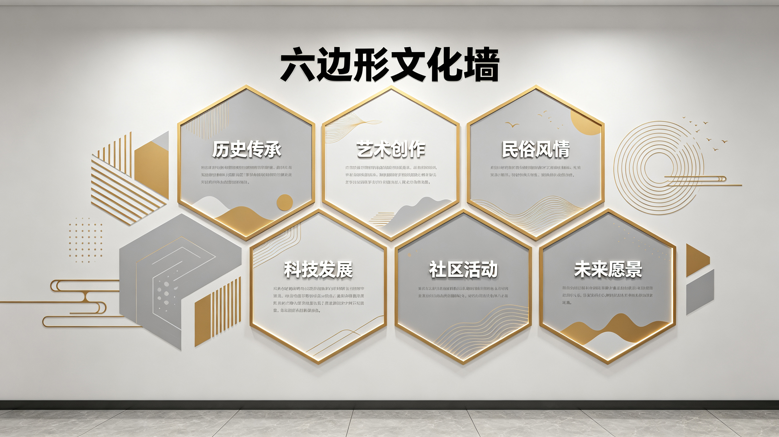 南召企业文化墙 | 六边形信息美学